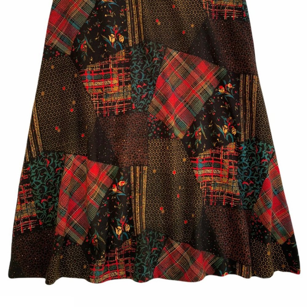 Vintage 70s Boho Patchwork Maxi Skirt - Picture 3 of 8